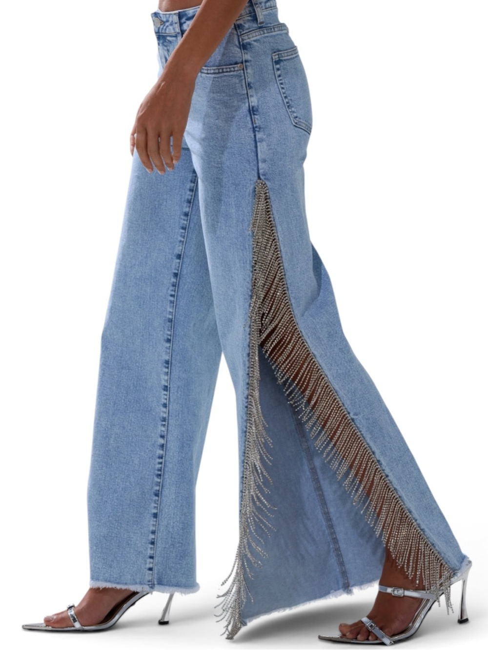 NWT AKIRA ESSENTIAL RELAXED FIT BLING DENIM JEANS - Picture 2 of 6
